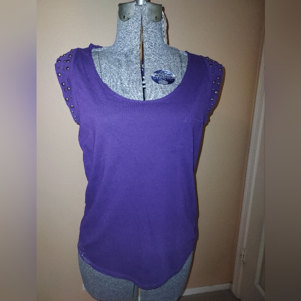 a.n.a Purple Cap Sleve Top